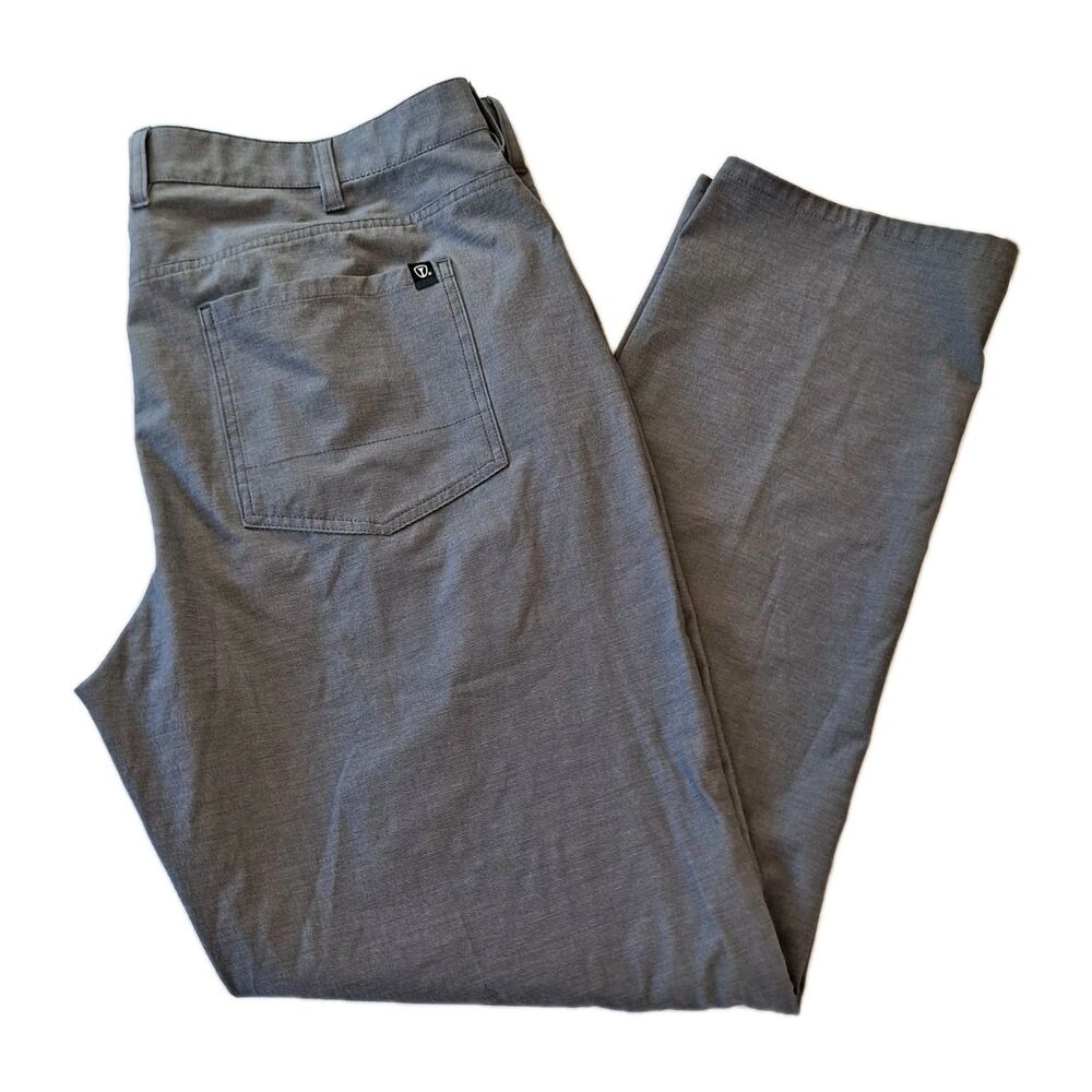 Pro Tour Men's Golf Pants Size 40x32 Gray Flat Front 5-pocket Stretch